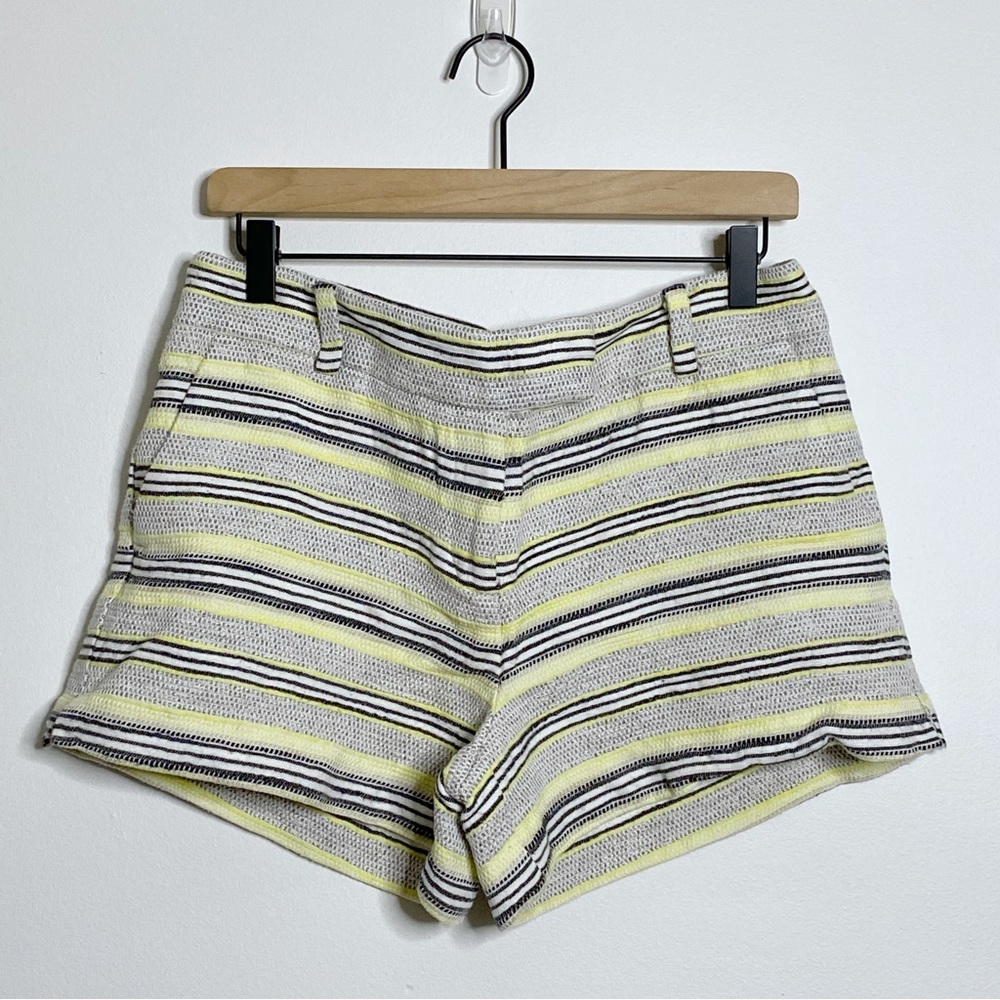 Loft Yellow Black Striped Textured Riviera Shorts - Size 8